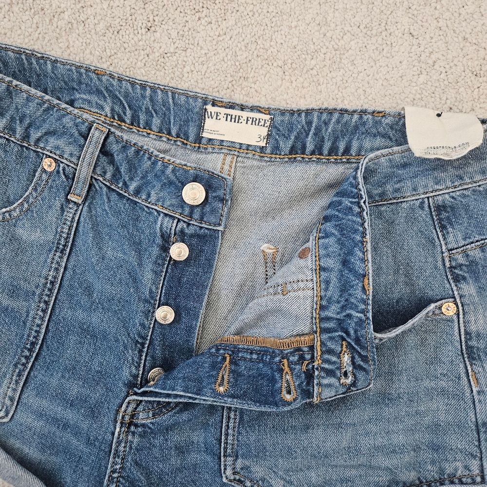 NWT We The Free FP | Beginners Luck Slouch Shorts Button Fly Denim, Womens 31 - Picture 4 of 7